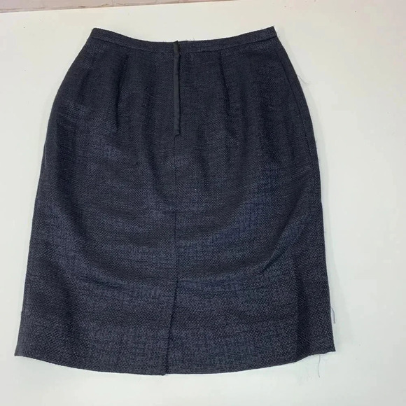 VALENTINO Midi Skirt Dark Blue Wool Silk Size 6 - Picture 3 of 8